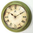 Antiqued Green Metal Wall Clock