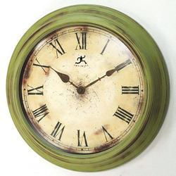 Antiqued Green Metal Wall Clockantiqued 