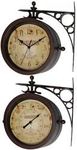 Two Sided Rustic Charleston Clock/Thermometer