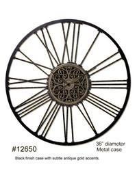 Gold Accented Wrought Iron Clockgold 
