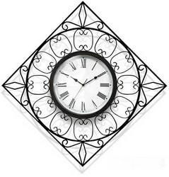 Diamond Wrought Iron Clock-Indoor/Outdoordiamond 