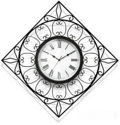 Diamond Wrought Iron Clock-Indoor/Outdoordiamond 