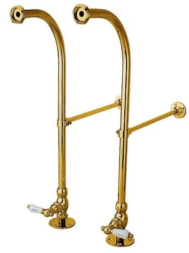 Freestanding Water Supply with Shut-Off Valves (Polished Brass)freestanding 
