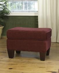Upholstered Ottoman- Rust Chenilleupholstered 