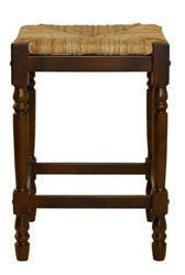 24" Turned Leg Rush Seat Stool- Chestnutturned 