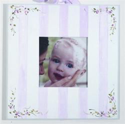 White/Pink Stripes Picture Framewhite 