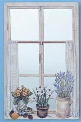 Flower pots on seal Window Mirrorsflower 