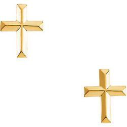 14K Yellow Gold Cross Earringsyellow 