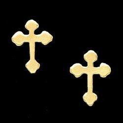 14K Yellow Gold Cross Earringsyellow 