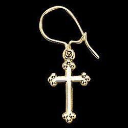 14K White Gold Cross Ear Wire Earringswhite 