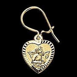 14K Yellow Gold Ear Wire With Angle Heartyellow 