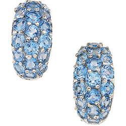 Sterling Silver Swiss Blue Topaz Earringssterling 