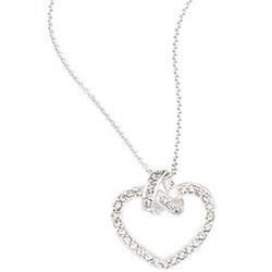 Sterling Silver Cubic Zirconia Heart Necklacesterling 