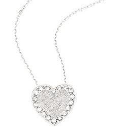 Sterling Silver Cubic Zirconia Heart Necklacesterling 