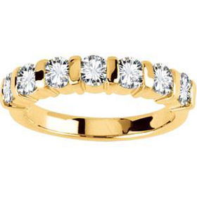 14K White Gold Created Moissanite Anniversary Band Ringwhite 