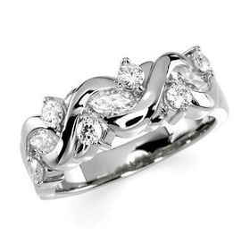 14K White Gold Created Moissanite Anniversary Band Ringwhite 