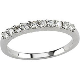 14K White Gold Created Moissanite Band Ringwhite 