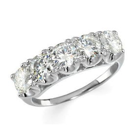 14K White Gold Created Moissanite Band Ringwhite 
