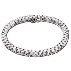 14K White Gold Created Moissanite Braceletwhite 