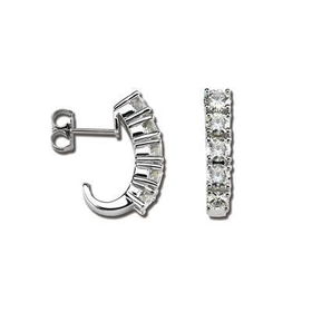 14K White Gold Created Moissanite Earringswhite 