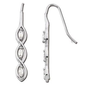 14K White Gold Created Moissanite Earringswhite 