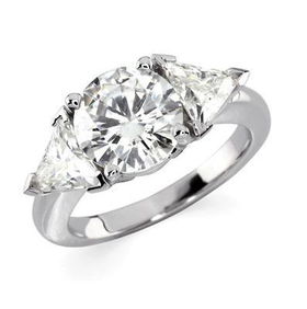14K White Gold Created Moissanite Engagement Ringwhite 