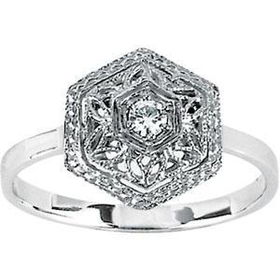 14K White Gold Created Moissanite Ringwhite 