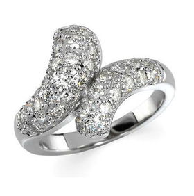 14K White Gold Created Moissanite Ringwhite 