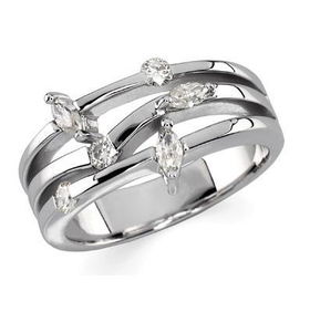 14K White Gold Created Moissanite Ringwhite 