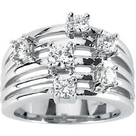 14K White Gold Created Moissanite Ringwhite 