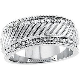 14K White Gold Diamond Bridal Anniversary Band Ringwhite 