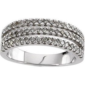 14K White Gold Diamond Bridal Anniversary Band Ringwhite 