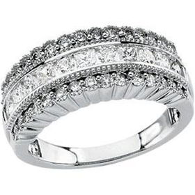 14K White Gold Diamond Bridal Anniversary Band Ringwhite 