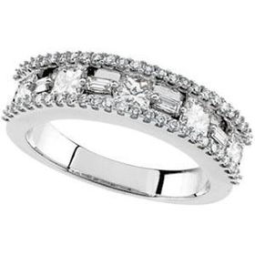 14K White Gold Diamond Bridal Anniversary Band Ringwhite 