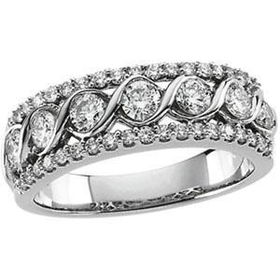 14K White Gold Diamond Bridal Anniversary Band Ringwhite 