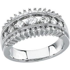 14K White Gold Diamond Bridal Anniversary Band Ringwhite 