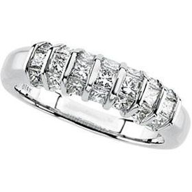 14K White Gold Diamond Bridal Anniversary Band Ringwhite 