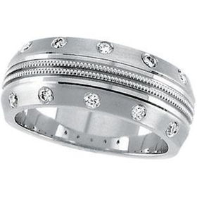 14K White Gold Diamond Bridal Anniversary Band Ringwhite 