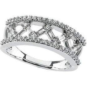 14K White Gold Diamond Bridal Anniversary Band Ringwhite 