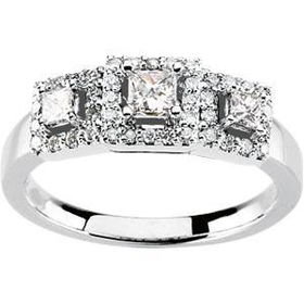 14K White Gold Diamond Bridal Anniversary Band Ringwhite 
