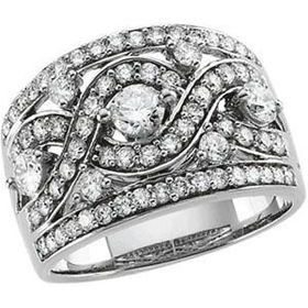 14K White Gold Diamond Bridal Anniversary Band Ringwhite 