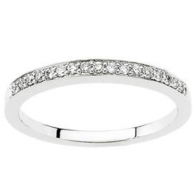 14K White Gold Diamond Bridal Engagement Band Ringwhite 