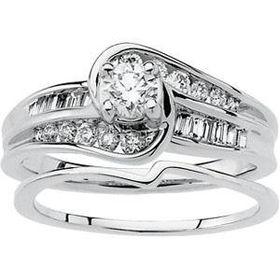 14K White Gold Diamond Bridal Engagement Ringwhite 