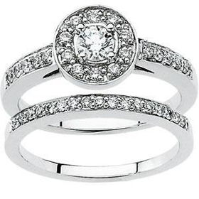14K White Gold Diamond Bridal Engagement Ringwhite 