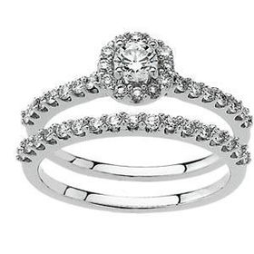 14K White Gold Diamond Bridal Engagement Ringwhite 