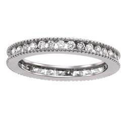 14K White Gold Diamond Bridal Eternity Band Ring - Size 7.5white 