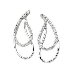 14K White Gold Diamond Earringswhite 