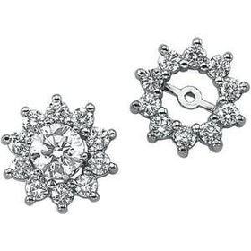 14K White Gold Diamond Earrings Jacketwhite 