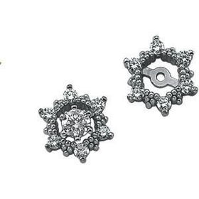 14K White Gold Diamond Earrings Jacketwhite 