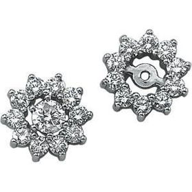 14K White Gold Diamond Earrings Jacketwhite 
